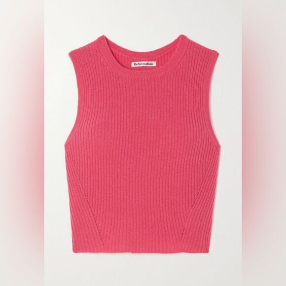 Reformation Benedetta 100% Cashmere Cropped Tank XS - Picture 2 of 11